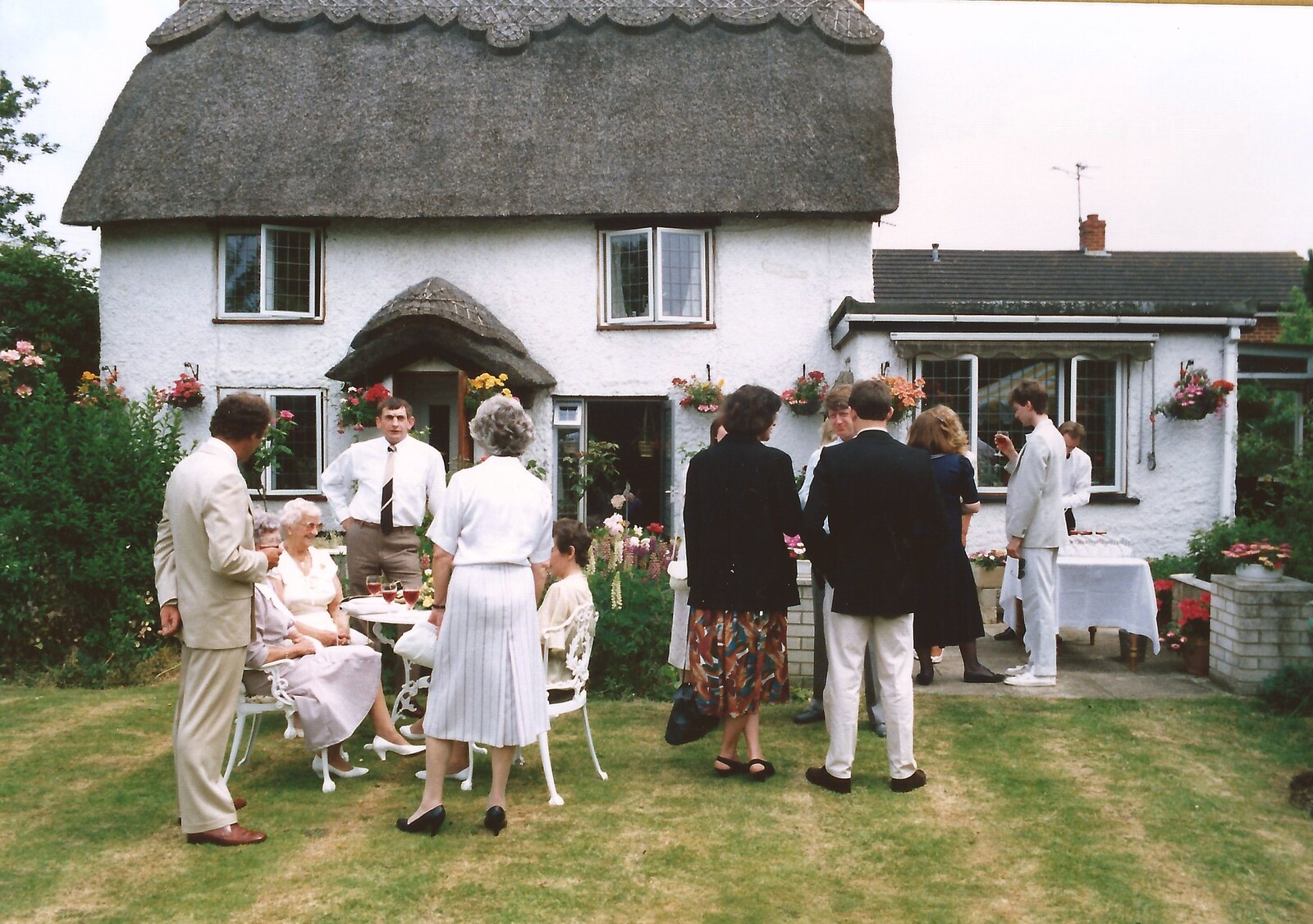 Outside the Willows in Bransgore from Mother and Mike's Wedding Reception, Bransgore, Dorset - 20th August 1988
