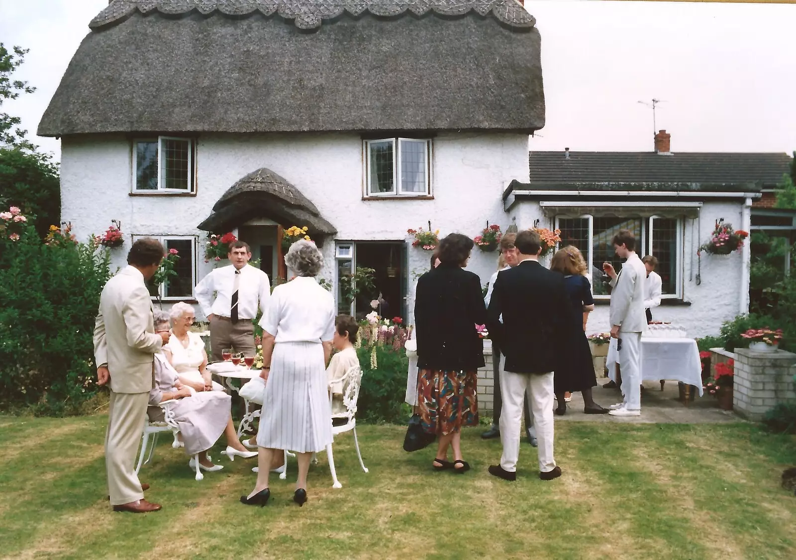 Outside the Willows in Bransgore, from Mother and Mike's Wedding Reception, Bransgore, Dorset - 20th August 1988