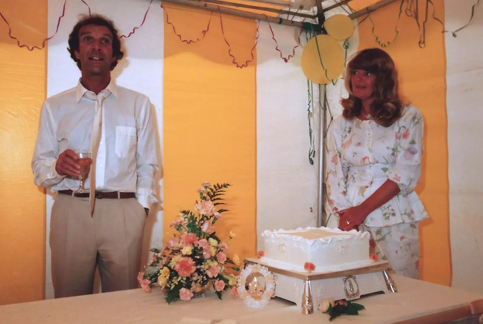 Mike does a bit of a speech, from Mother and Mike's Wedding Reception, Bransgore, Dorset - 20th August 1988