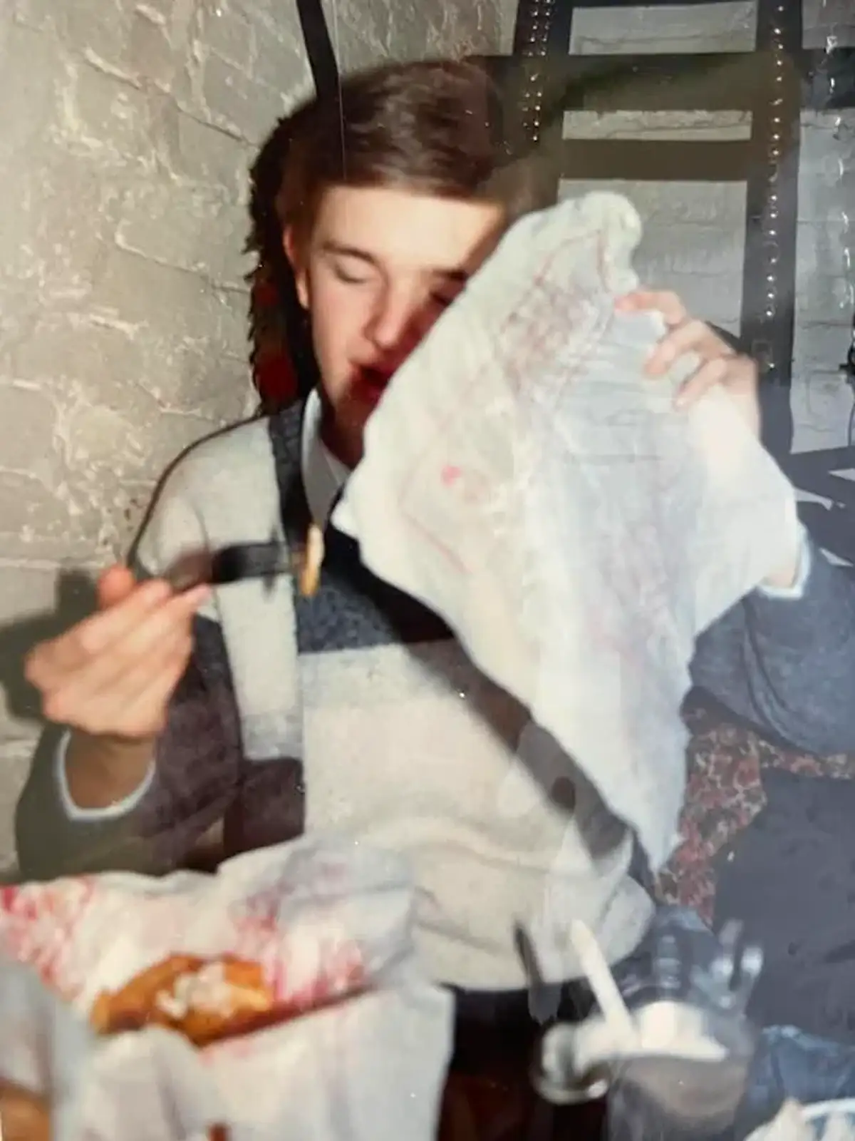 Nosher eats chips somewhere, from A Late 1980s Miscellany, Barton on Sea, Burton and Elsewhere - 1st September 1988