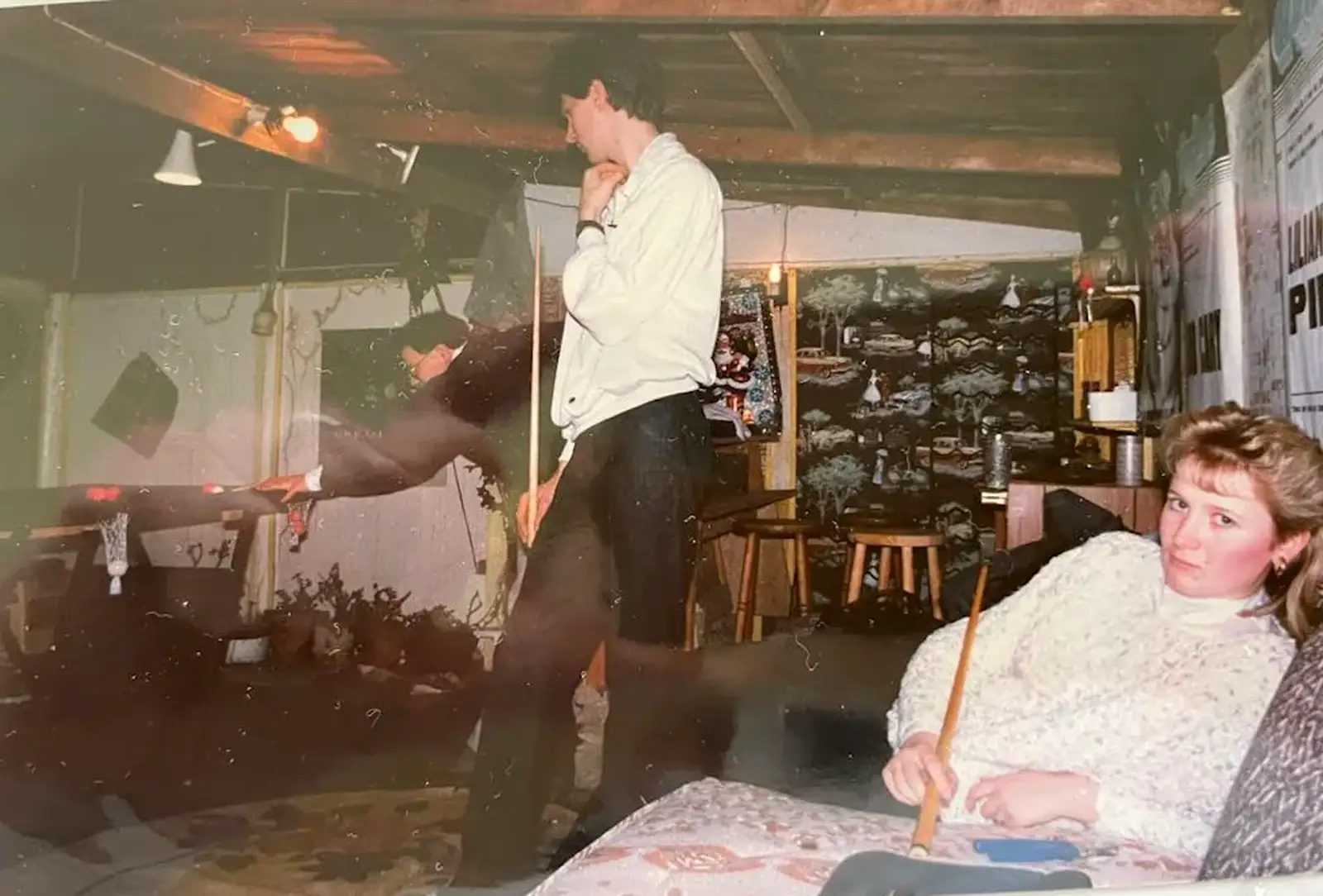 Hamish, Sean and Maria in the den at The Willows, from A Late 1980s Miscellany, Barton on Sea, Burton and Elsewhere - 1st September 1988