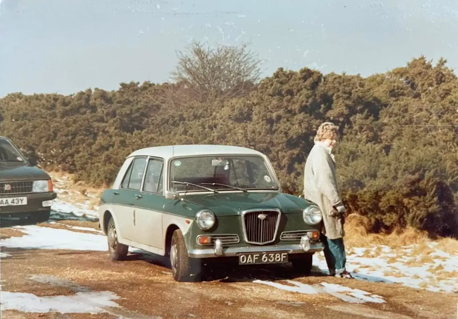 Anna leans on Phil's Wolseley, from A Late 1980s Miscellany, Barton on Sea, Burton and Elsewhere - 1st September 1988