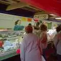 More cheese-stall action in Norwich market, Leaving Sewell's Cottages: from Red House to New Milton and Farnborough - 22nd September 1988