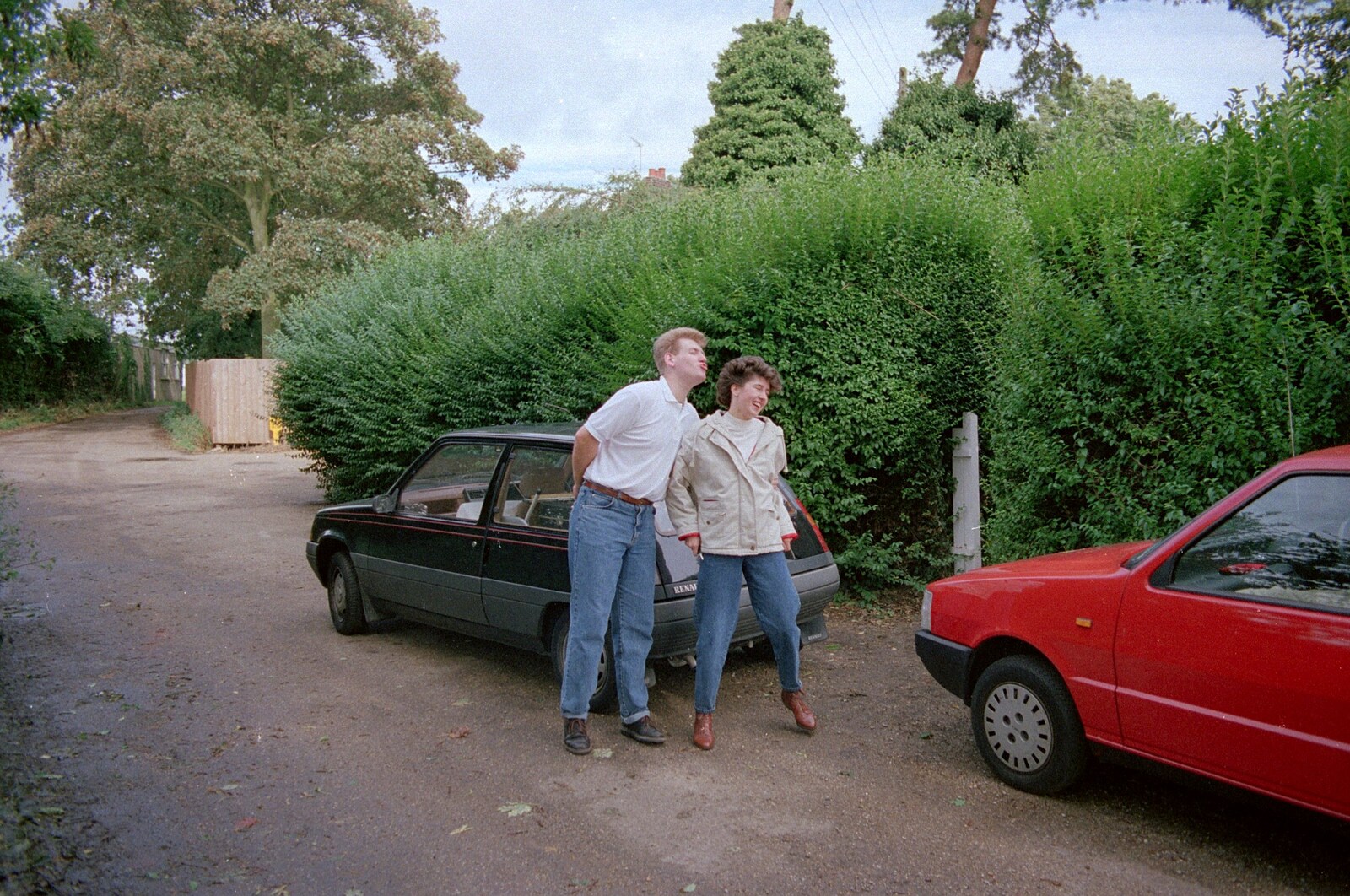 Richard, his girlfriend and his Renault 5 from Leaving Sewell's Cottages: from Red House to New Milton and Farnborough - 22nd September 1988