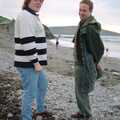 Kate and Andrew on Wembury Beach, Uni: Gus Honeybun and the Windy Gimli Burger, Plymouth - 17th October 1988