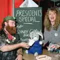 Gimli, the SU President and Gus Honeybun, Uni: Gus Honeybun and the Windy Gimli Burger, Plymouth - 17th October 1988