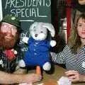 Gus Honeybun sits on a carrot, Uni: Gus Honeybun and the Windy Gimli Burger, Plymouth - 17th October 1988