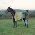 Oberon is rugged up, Uni: Kate, A Lampshade and the Trees of Duloe, Plymouth and Cornwall - 2nd December 1988