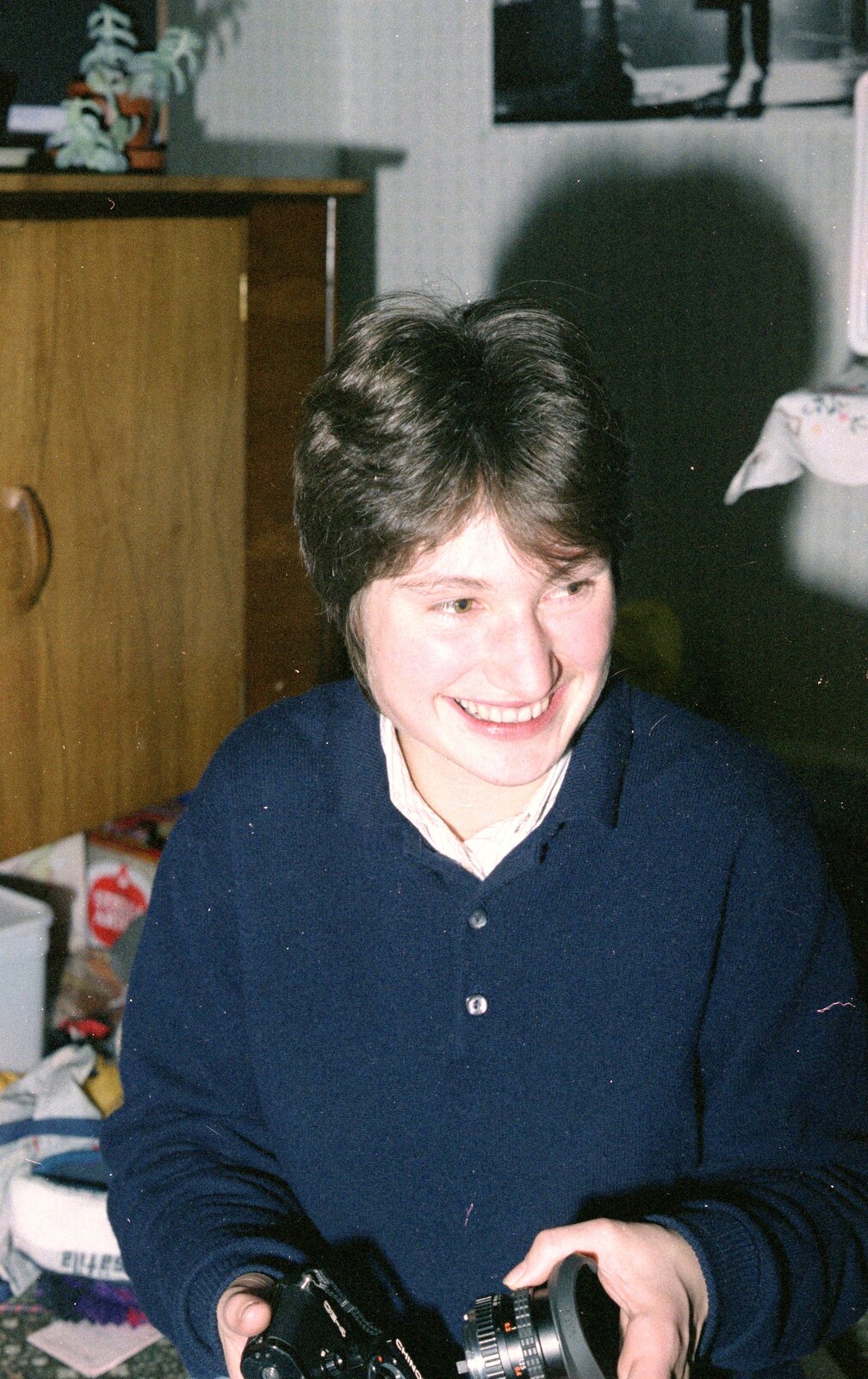 Angela sticks a different lens on from Uni: Kate, A Lampshade and the Trees of Duloe, Plymouth and Cornwall - 2nd December 1988