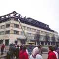 Crowds mill around and discuss the damage, Uni: The Fire-Bombing of Dingles, Plymouth, Devon - 19th December 1988