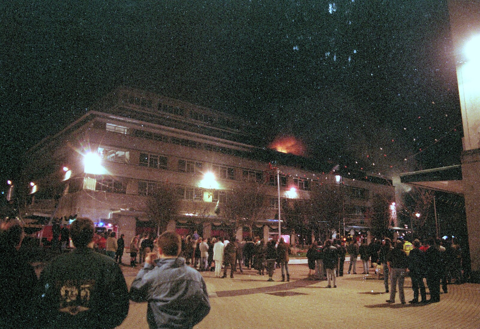 Nosher arrives as the fire is still quite small from Uni: The Fire-Bombing of Dingles, Plymouth, Devon - 19th December 1988