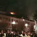 Smoke billows out of the roof, Uni: The Fire-Bombing of Dingles, Plymouth, Devon - 19th December 1988