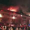 The fire on third floor is spreading, Uni: The Fire-Bombing of Dingles, Plymouth, Devon - 19th December 1988