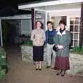 Jane, John and Angela outside John's house, Uni: A Dinner Party, Harbertonford and Buckfastleigh, Devon - 24th December 1988