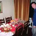 John looks at his parents' Christmas table, Uni: A Dinner Party, Harbertonford and Buckfastleigh, Devon - 24th December 1988