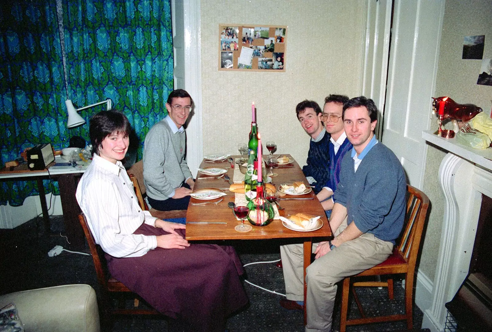 The dinner party, from Uni: A Dinner Party, Harbertonford and Buckfastleigh, Devon - 24th December 1988