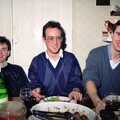John, Chris and Riki, Uni: A Dinner Party, Harbertonford and Buckfastleigh, Devon - 24th December 1988