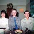 Angela, Nosher and Andy, Uni: A Dinner Party, Harbertonford and Buckfastleigh, Devon - 24th December 1988