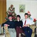 John, Angela and Nosher, Uni: A Dinner Party, Harbertonford and Buckfastleigh, Devon - 24th December 1988