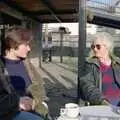 Angela and Diana down by the quay in Totnes, Uni: A Dinner Party, Harbertonford and Buckfastleigh, Devon - 24th December 1988