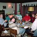Gathered around the table for dinner, Christmas at Pitt Farm, Harbertonford, Devon - 25th December 1988