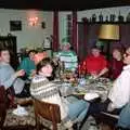 Gathered around the table for dinner, Christmas at Pitt Farm, Harbertonford, Devon - 25th December 1988