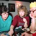 Deep in to a game of Trivial Pursuit, Christmas at Pitt Farm, Harbertonford, Devon - 25th December 1988