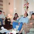 Neil, Caroline, Mike and Mother, Christmas at Pitt Farm, Harbertonford, Devon - 25th December 1988