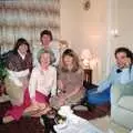 Caroline, Grandmother, Neil, Mother and Mike, Christmas at Pitt Farm, Harbertonford, Devon - 25th December 1988