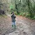 Angela pauses for a photo, Christmas at Pitt Farm, Harbertonford, Devon - 25th December 1988