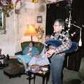 More bagpiping action, New Year's Eve at Hamish's, New Milton, Hampshire - 31st December 1988