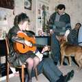 Jenny entertains us with some guitar, New Year's Eve at Hamish's, New Milton, Hampshire - 31st December 1988