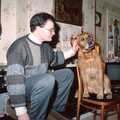Geordie gets an ear tickle, New Year's Eve at Hamish's, New Milton, Hampshire - 31st December 1988