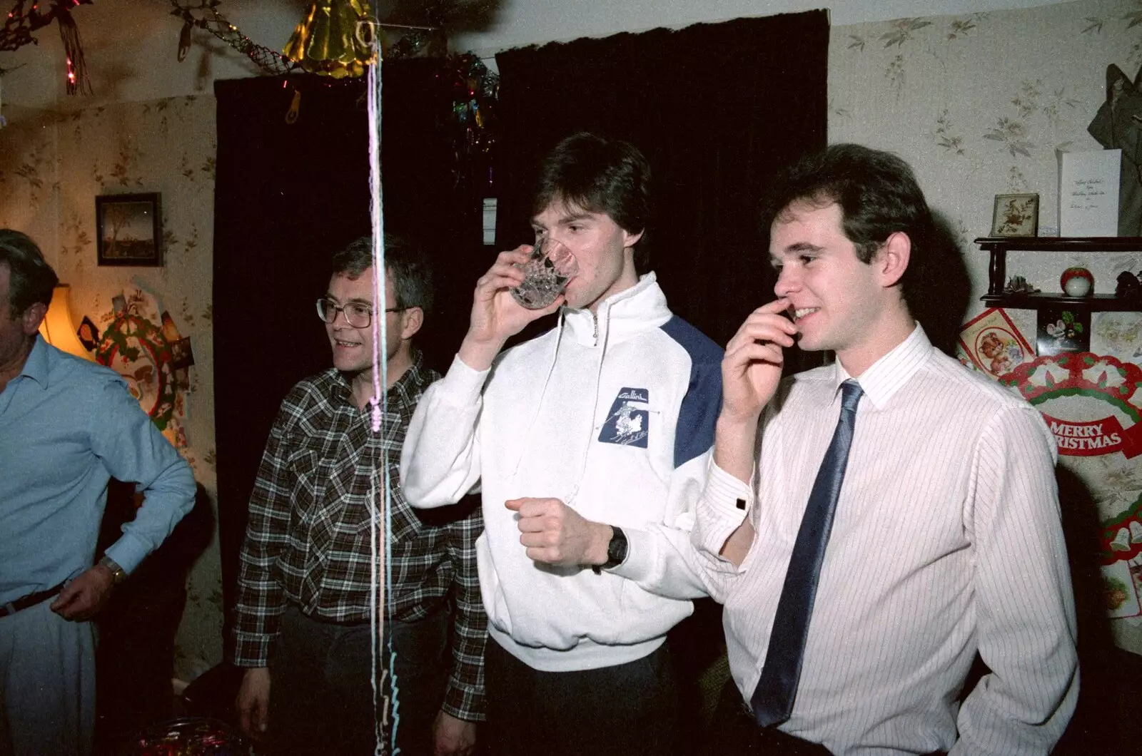 John, Sean and Phil, from New Year's Eve at Hamish's, New Milton, Hampshire - 31st December 1988