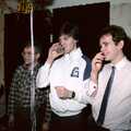 John, Sean and Phil, New Year's Eve at Hamish's, New Milton, Hampshire - 31st December 1988