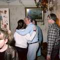 A bit of a post party-popper hug, New Year's Eve at Hamish's, New Milton, Hampshire - 31st December 1988