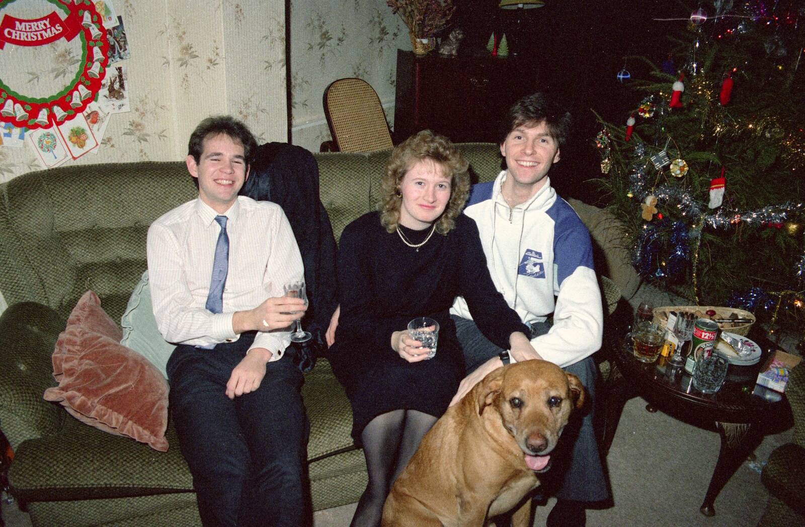 Phil, Maria and Sean from New Year's Eve at Hamish's, New Milton, Hampshire - 31st December 1988