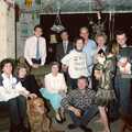 A group photo in Hamish's lounge, New Year's Eve at Hamish's, New Milton, Hampshire - 31st December 1988