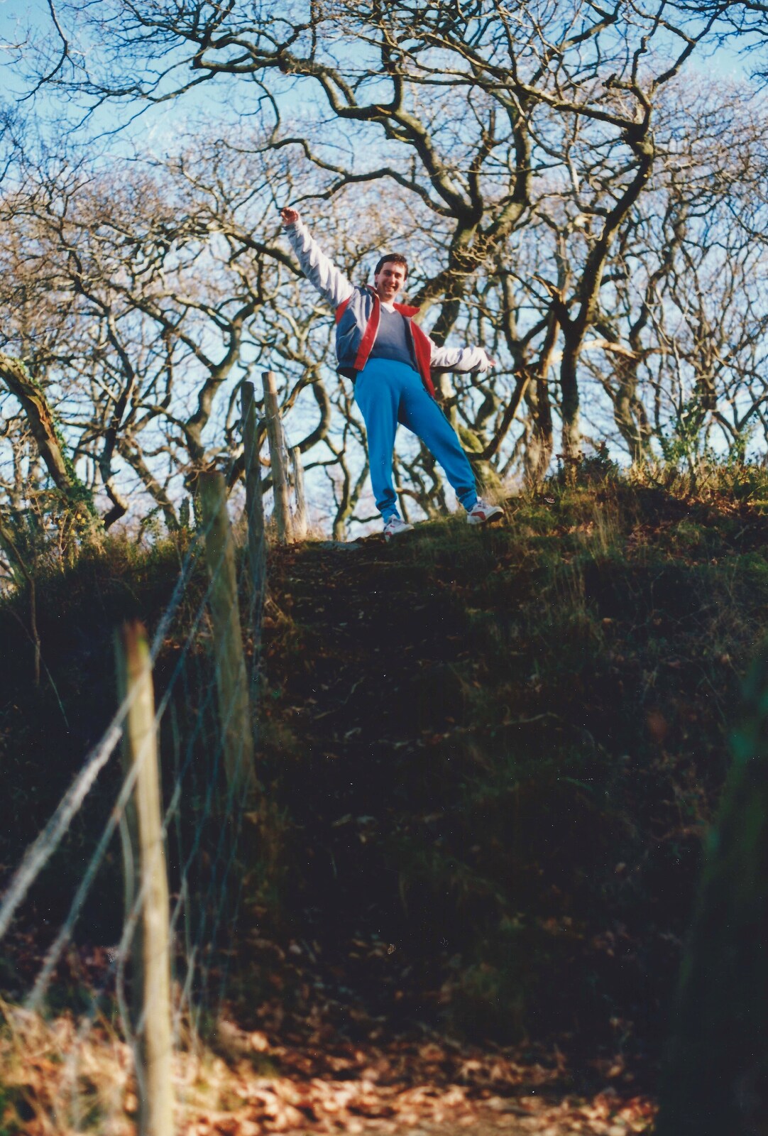 Riki waves from the top of a hill from Uni: A Ride on the Plym Valley Cycle Path, Plymstock, Devon - 26th February 1989