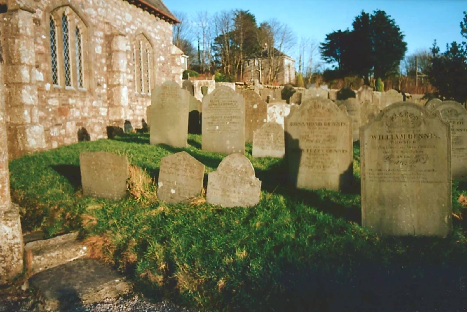 A church graveyard somewhere, from Uni: A Ride on the Plym Valley Cycle Path, Plymstock, Devon - 26th February 1989