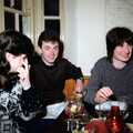 Jackie, John and Angela in a pub, Uni: Totnes and Dartmoor Pasties, Devon - 2nd March 1989