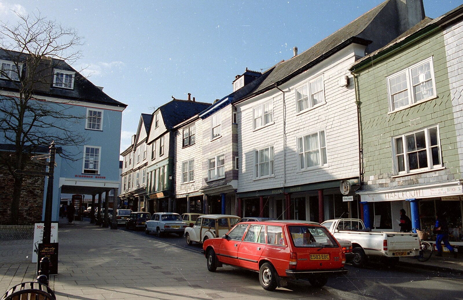 The bottom of Fore Street, Totnes  from Uni: Totnes and Dartmoor Pasties, Devon - 2nd March 1989