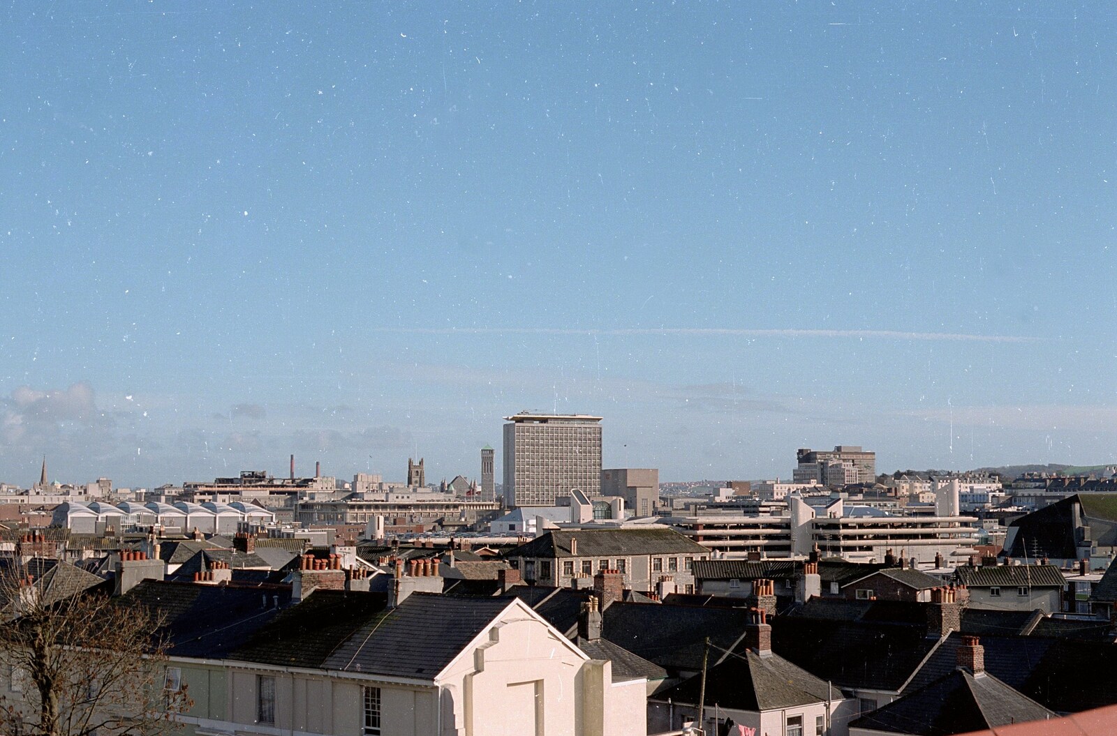 Rooftop view of the Civic Centre from Uni: Totnes and Dartmoor Pasties, Devon - 2nd March 1989