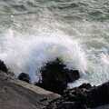 Waves crash on Plymouth Hoe, Uni: Totnes and Dartmoor Pasties, Devon - 2nd March 1989