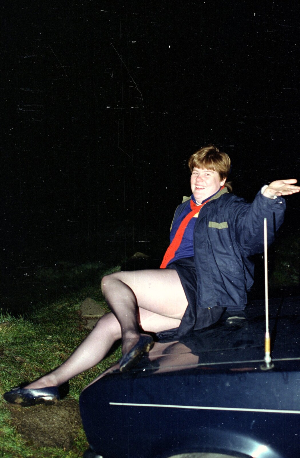 It's Kate's turn to do a solo bonnet pose from Uni: Totnes and Dartmoor Pasties, Devon - 2nd March 1989