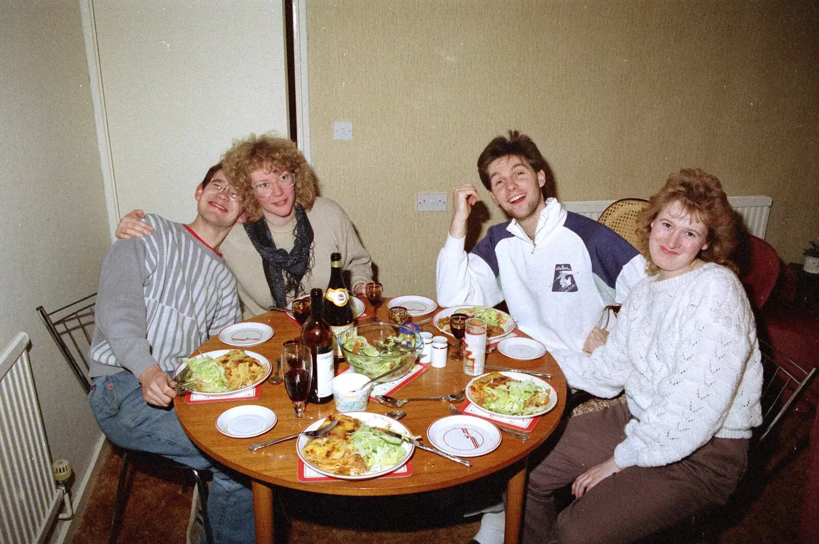 It's lasagna for dinner at Sean and Maria's, from Barton-on-Sea and Farnborough Miscellany, Hampshire - 26th March 1989