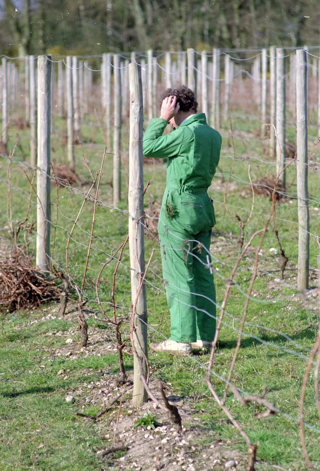 Mike adjusts his Walkman headphones , from The Vineyard, Christchurch and Pizza, New Milton and the New Forest - 2nd April 1989