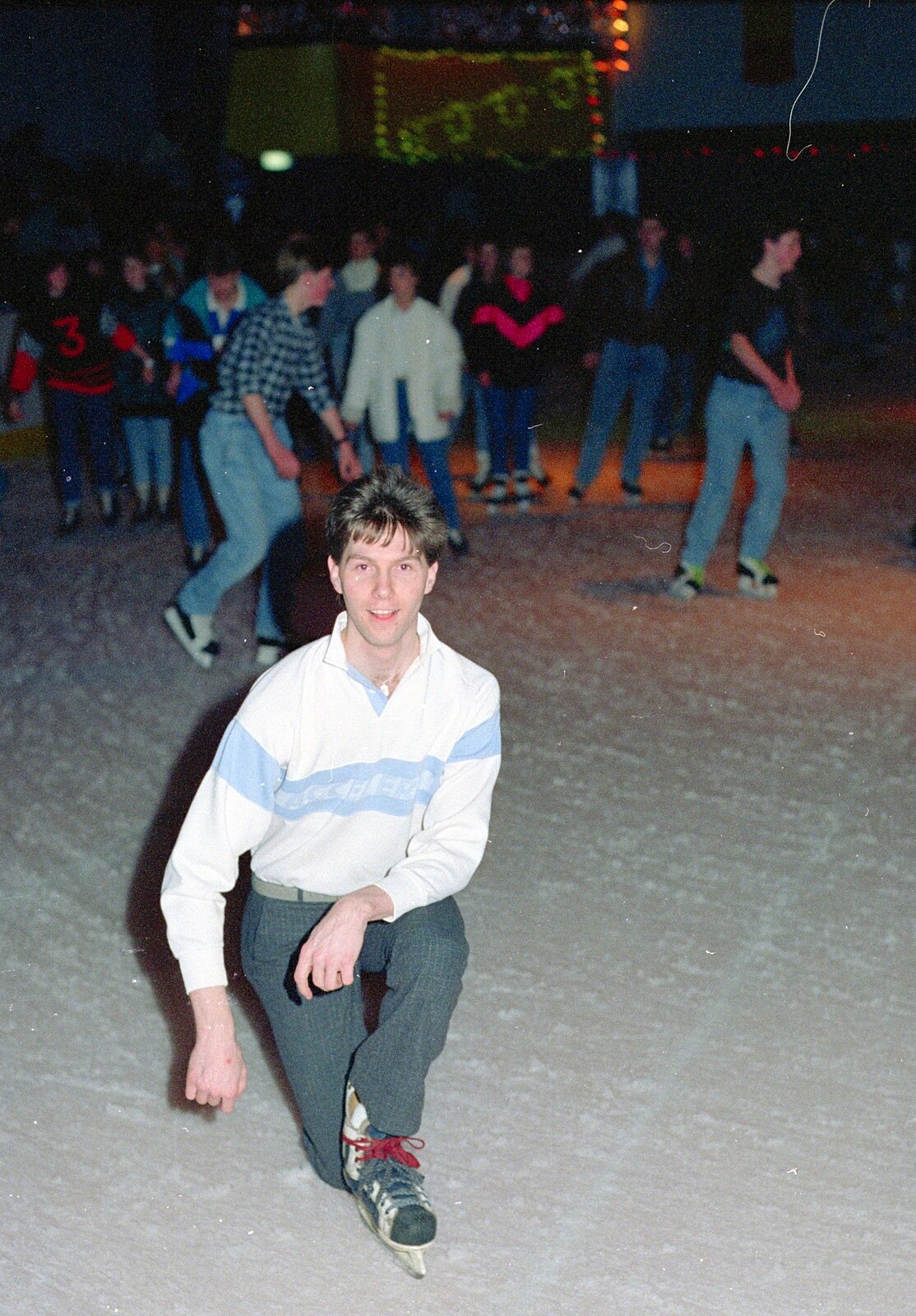 The Vineyard, Christchurch and Pizza, New Milton and the New Forest - 2nd April 1989: Sean poses on the ice at Westover Ice Rink, Bournemouth
