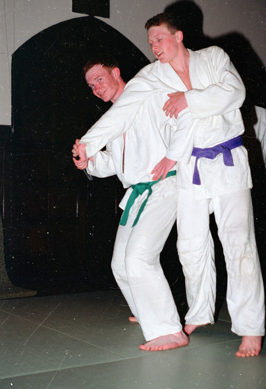 Uni: Dartmoor Night and Day, Dartmouth and a bit of Jiu Jitsu, Devon - 29th April 1989: Jiu Jitsu action