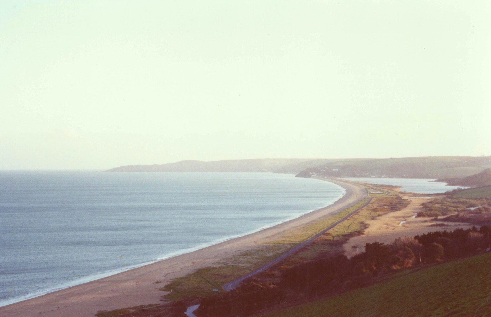 Slapton Beach and the Ley from up in the hills from Uni: Dartmoor Night and Day, Dartmouth and a bit of Jiu Jitsu, Devon - 29th April 1989